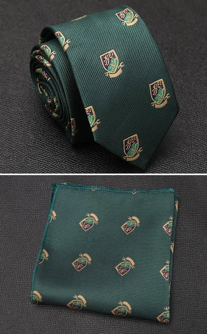 XGVOKH Men Tie Cravat Set Fashion Wedding Ties for Men Hanky Necktie Dot Striped Gravata Jacquard Tie Social Party Accessories