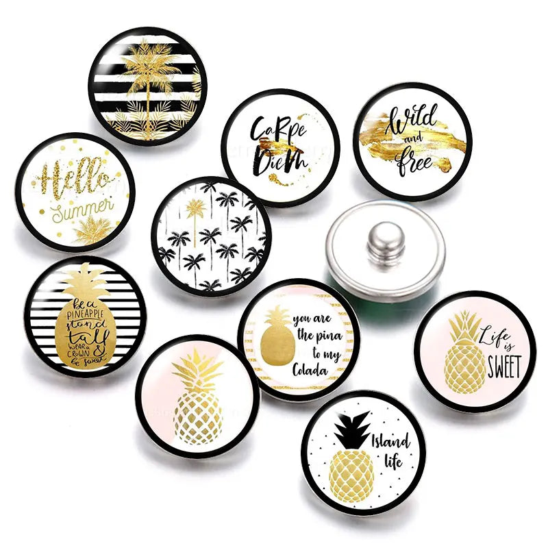 New DIY Custom Snap Buttons 12mm/18mm/20mm Silver /Golden Snap Buttons Personalized Photo for DIY Necklace Jewelry