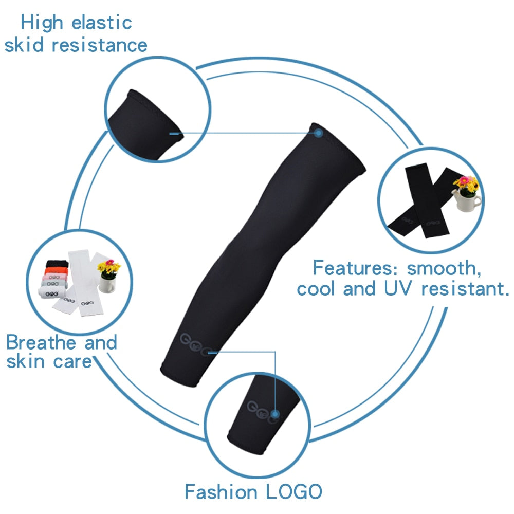 GOG Golf Sleeves Cooling Lycra Arm Sleeves Sun Protective UV Cover Sport Ridding