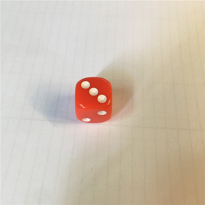 10Pcs High Quality 16mm Multi Color Six Sided Spot D6 Playing Games Opaque Point Dice for Bar Pub Club Party Board Game