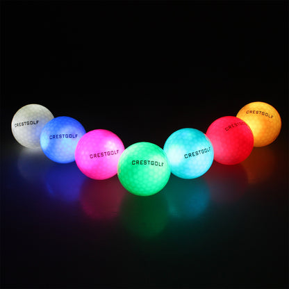 Crestgolf Golf Ball With Logo 3pcs/6pcs/10pcs/30pcs/Pack Night Glow Light Glow LED Golf Ball-Six Color for Your Choice