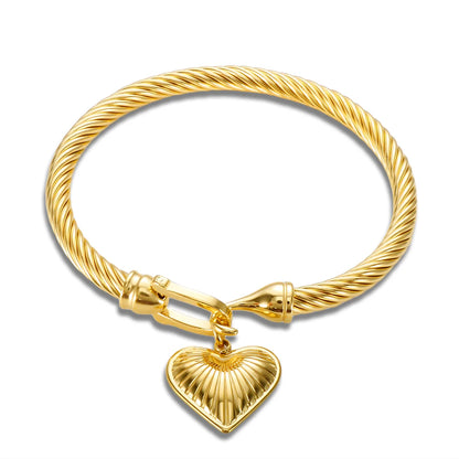 MSX Gold Plating Stainless Steel Bangles Bracelets Vintage Love Roman Numerals Wristband Bracelets Bangles for Men Women