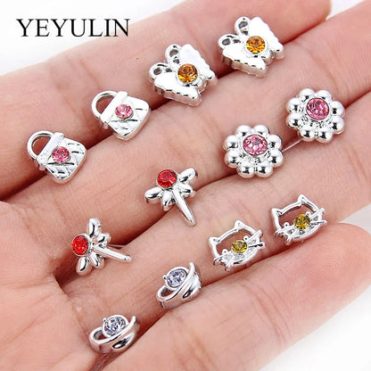 36Pairs/18pairs Earrings Mixed Styles Rhinestone Sun Flower Geometric Animal Plastic Stud Earrings Set for Women Girls Jewelry