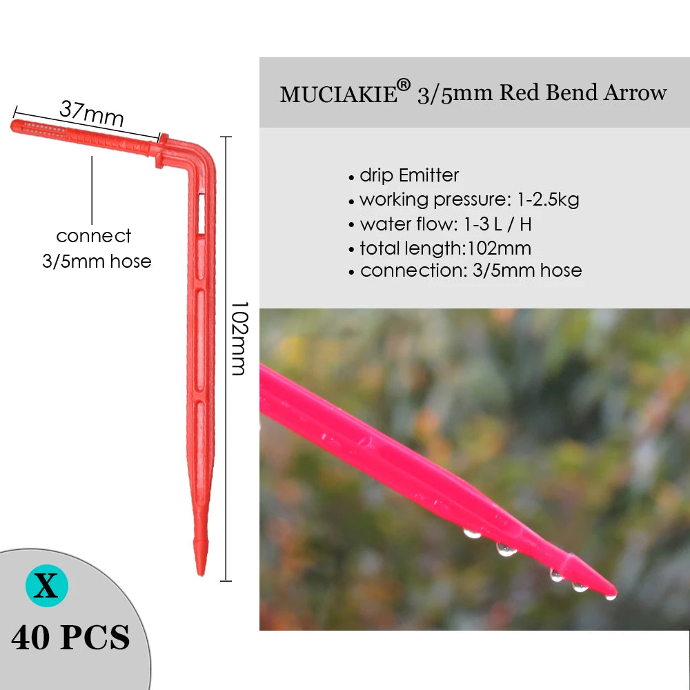MUCIAKIE Variety Style Adjustable Irrigation Sprinkler Garden Emitters Stake Dripper Micro Spray Rotating Nozzle Watering Arrow