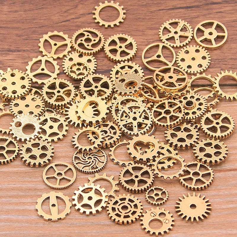 60PCS 10 Color Small Size 8-15mm Mix Alloy Mechanical Steampunk Cogs & Gears Diy Accessories New Oct Drop Ship