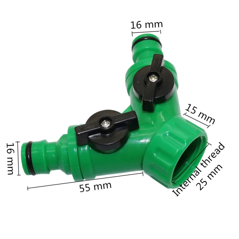 Y-Type Shunt Valve Garden Irrigation System Water Splitter 2 Way Y Shape Quick Connector Water Tap Adapter Water Controller
