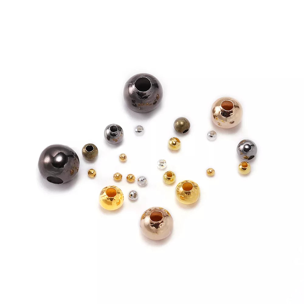 30-500pcs/Lot 2 2.5 3 4mm Gold Color Round Spacer Beads Ball End Seed Metal Bead for Jewelry Making Findings Accessories Supplie