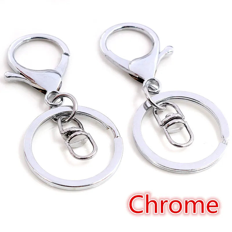 5pcs/Lot 30mm Key Ring Long 70mm Popular Classic 11 Colors Plated Lobster Clasp Key Hook Chain Jewelry Making for Keychain
