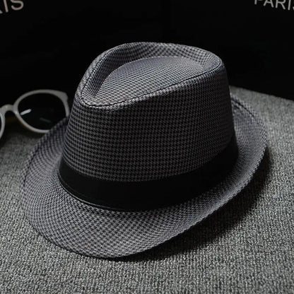 2018 England Retro Men's Fedoras Top Jazz Plaid Hat Spring Summer Autumn Bowler Hats Cap Classic Version Chapeau Hats