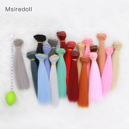 Msiredoll Bjd Wig 15*100CM or 20*100CM or 25*100CM Doll Hair for 1/3 1/4 1/6  Straight Hair Doll Hair Bjd Wig Diy