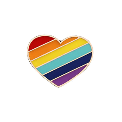 9 Style LGBT Design Rainbow Creative Heart Yeh Finger Pin Brooch Metal Pins Badge Denim Enamel Lapel Jewelry Women