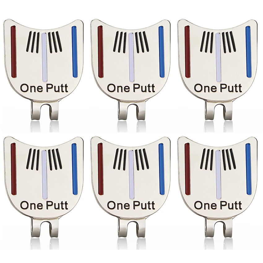 1 PCS One Putt Golf Ball Marker With Magnetic Hat Clip Putting Alignment Aiming Tool New Ball Mark Drop