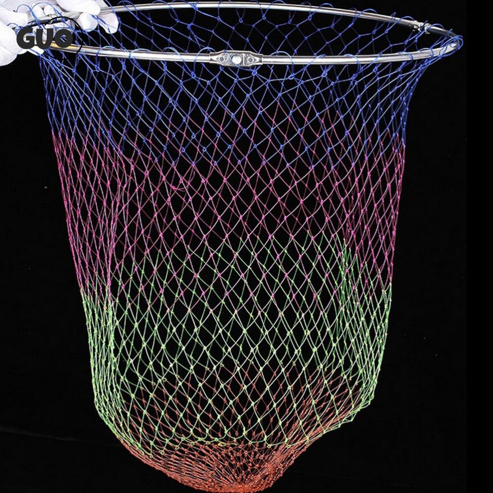 Nylon Fishing Trackle Collapsible Rhombus Mesh Hole 3Sizes Depth Folding Dip Fish Net