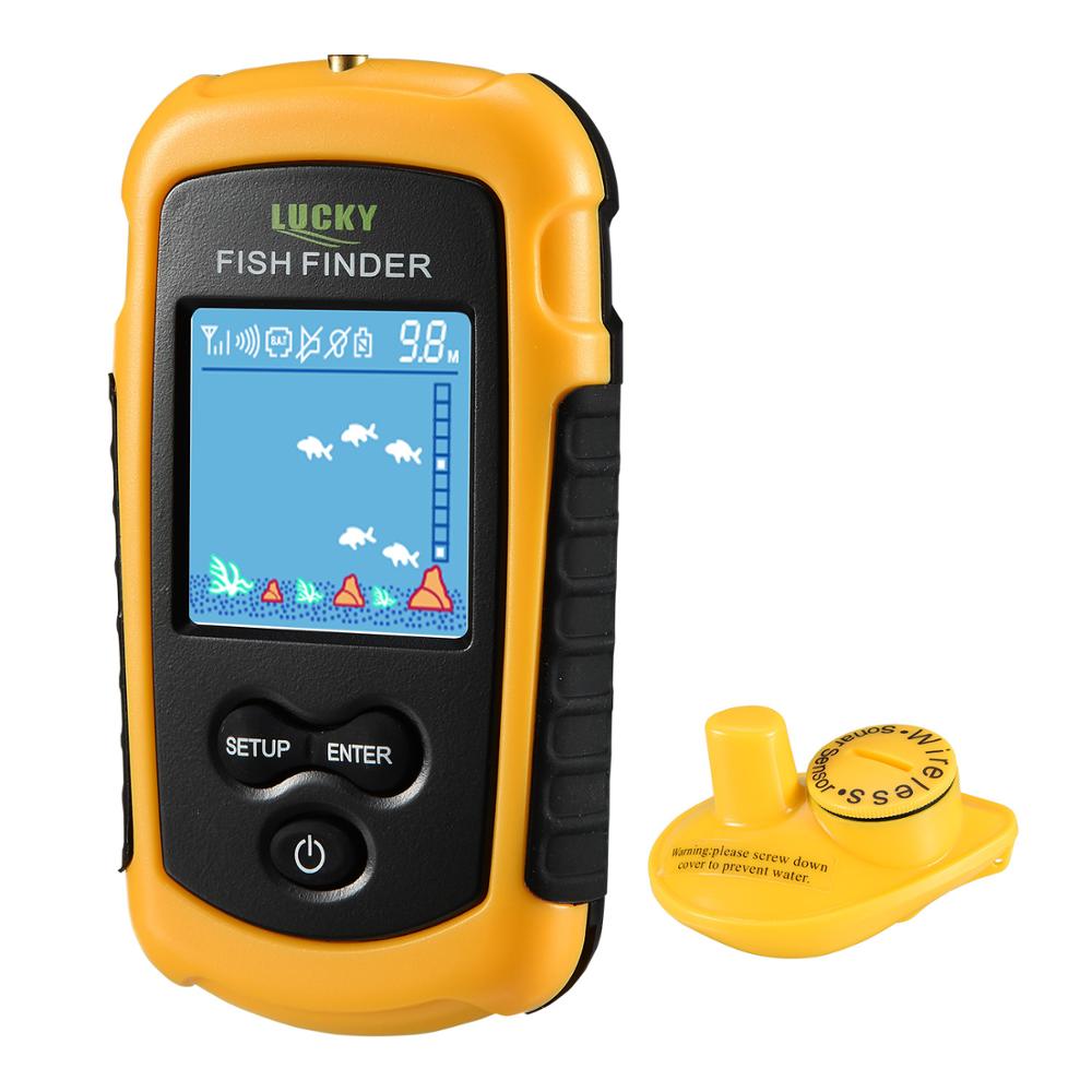 LUCKY FFW1108-1& FFCW1108-1 Fish Finder Portable Echo Sounder Wireless Range 400feet(120m) Electronic Fishing Tackle