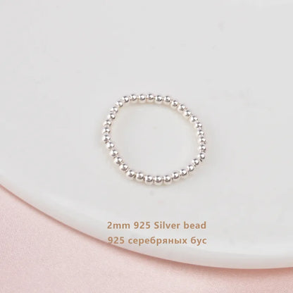 ASHIQI 3-4mm Mini Small Natural Freshwater Pearl Couple Rings Real 925 Sterling Silver Jewelry for Women