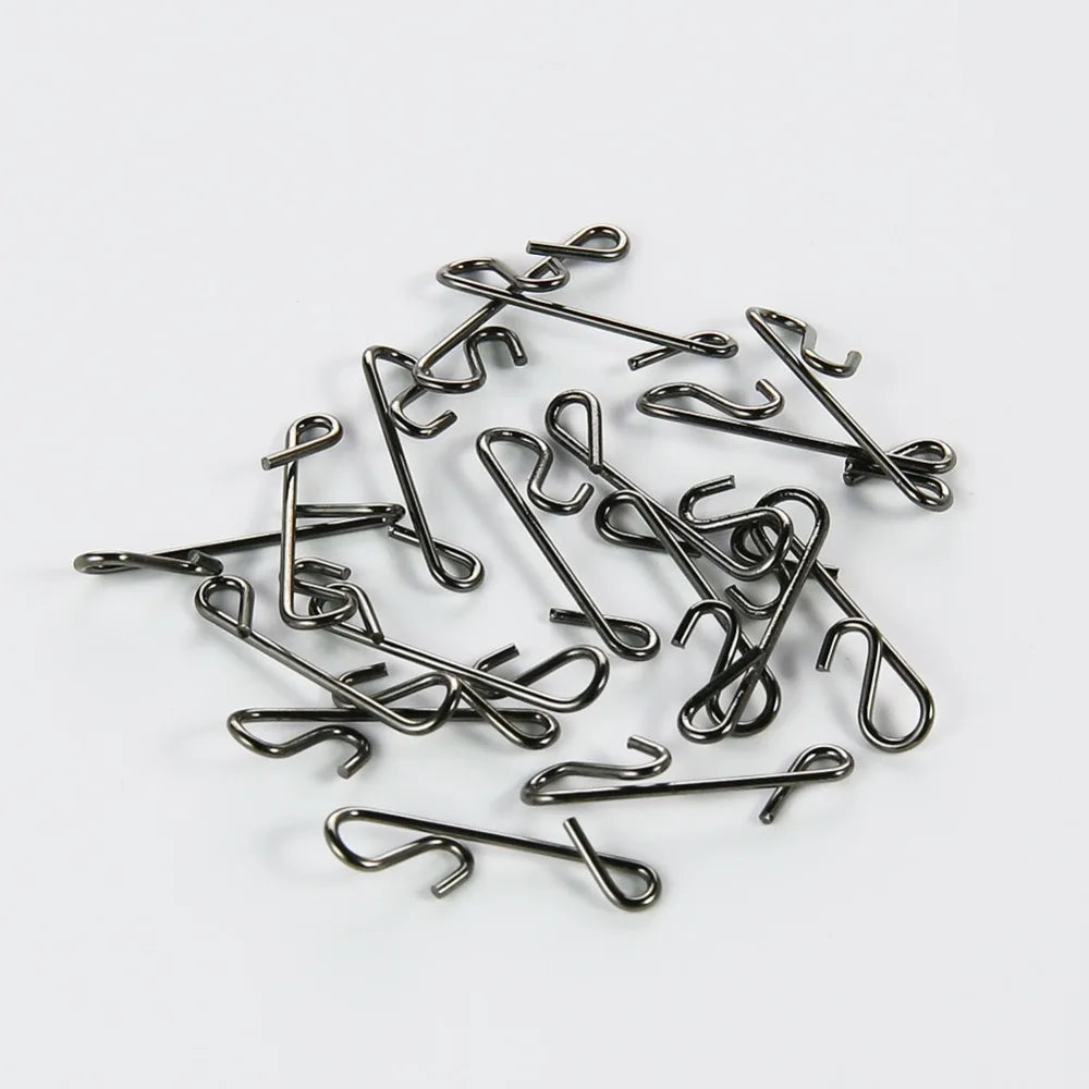50pcs/Box Fishing Line Wire Connector Braid Knotless Connectors Fishing Barrel Swivel Accessory Fish Tackle Hook Lure Pin Tool