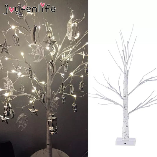 Ramadan Decorations Led Birch Tree Light EID Mubarak Decoration for Home Artificial Tree Lamp Ramadan Kareem Eid Al Adha Party