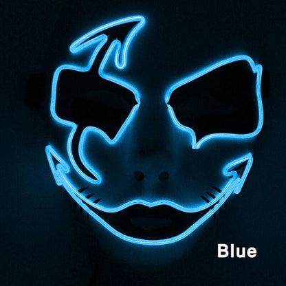 Neon Light LED Mask LED Halloween Scary Mask Cosplay Party Masque Masquerade Masks Halloween Costume Carnival Glow Party Props