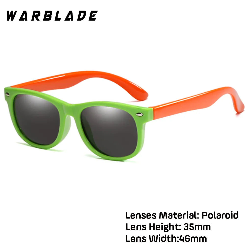 WarBlade Fashion Kids Sunglasses Children Polarized Sun Glasses Boys Girls Glasses Silicone Safety Baby Shades UV400 Eyewear