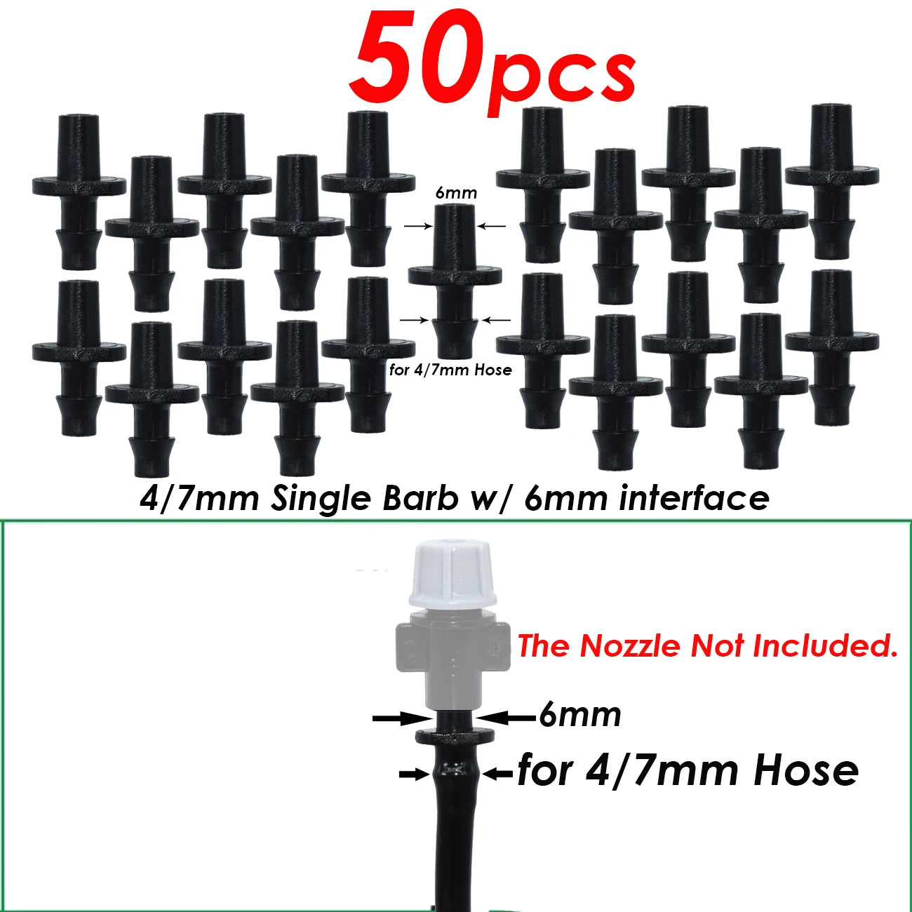 50-200pcs Durable 1/4'' C-Type Hook Fixed Stem Support Holder Stakes for 4/7mm Hose Flowerpot Drip Irrigation Fitting Greenhouse