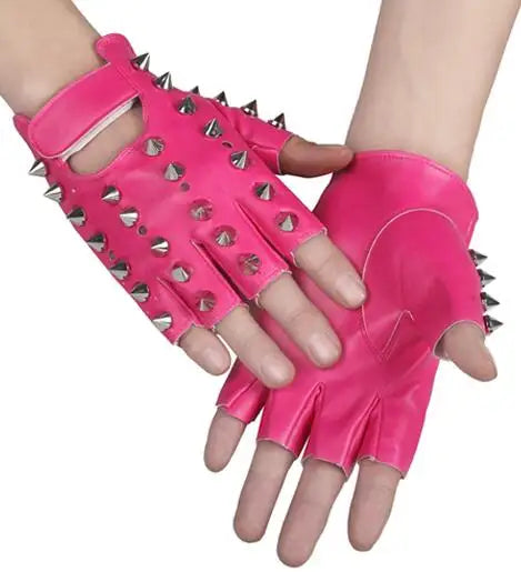Children's Punk Rivet Faux Leather Glove Kids DS Dancing Rock and Roll Jazz Rivet Glove R388
