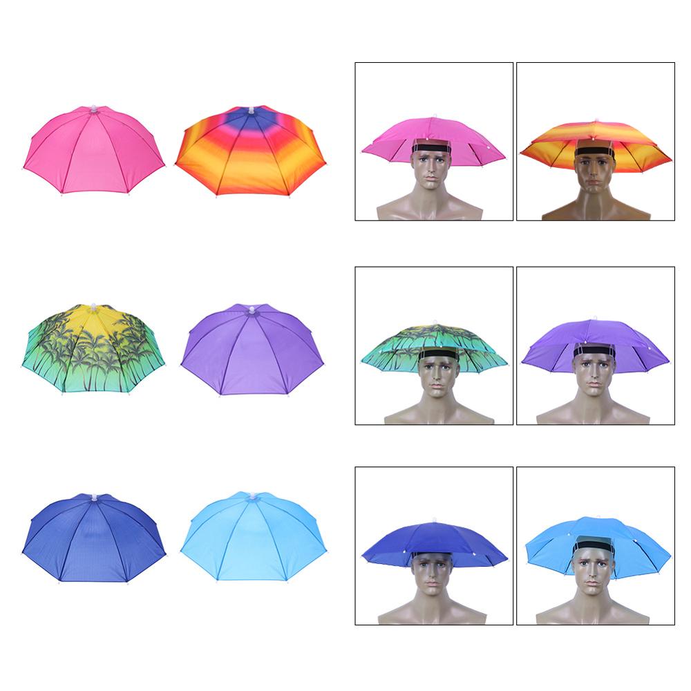 Foldable Head Umbrella Hat Anti-Rain Anti-Uv Outdoor Fishing Caps Portable Travel Hiking Beach Fish Tackle Iscas Pesca Rain Gear