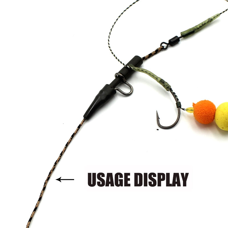 5m Braided Lead Core Carp Leader Line Camo Brown Mainline Leadcore for Carp Rig Chod Helicopter Rig Carp Coarse Fishing Line