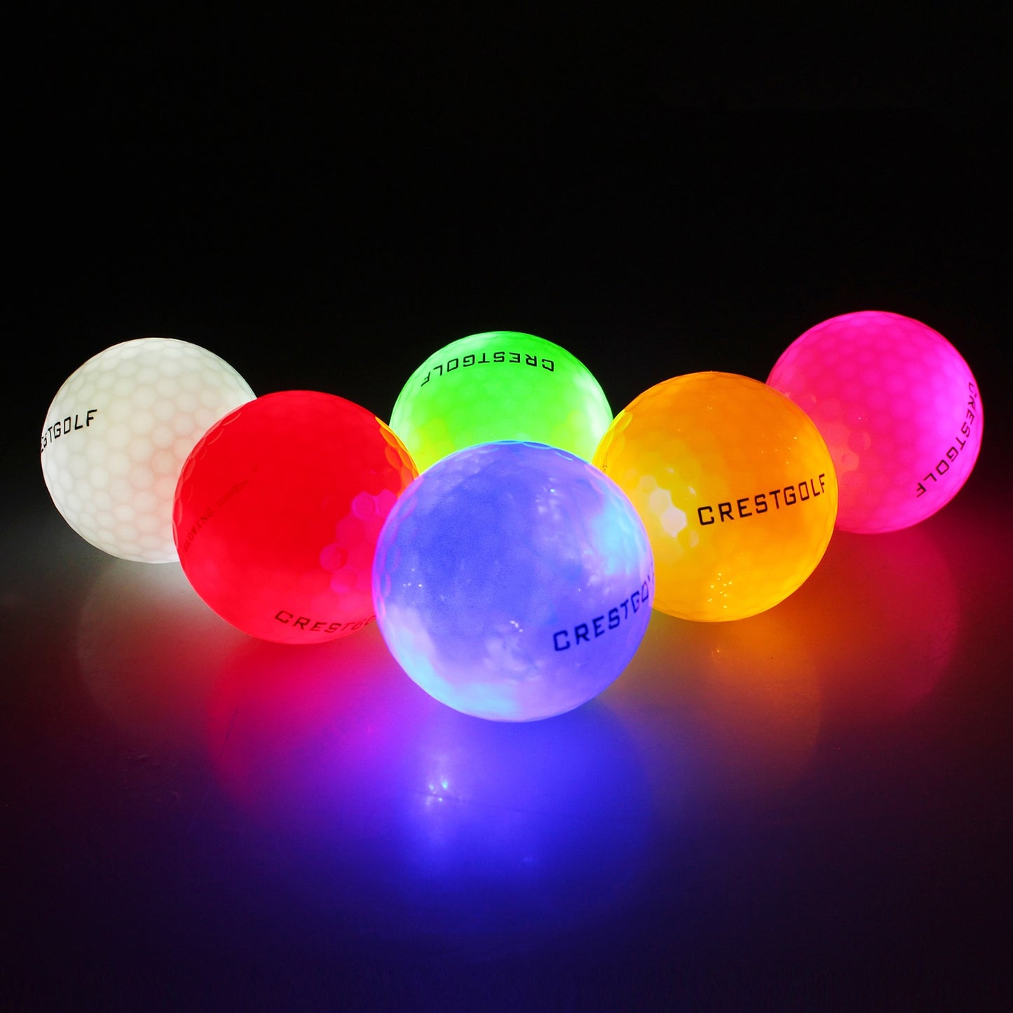 CRESTGOLF 4 Pcs/Pack Led Golf Balls With 4 Lights for Night Training High Hardness Material for Golf Practice Balls