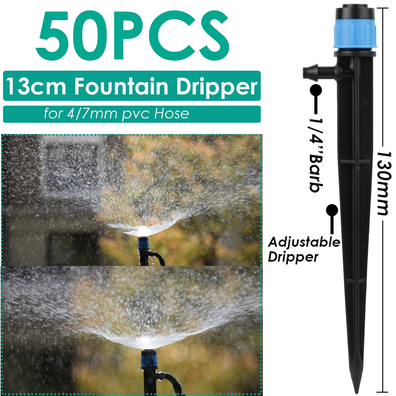 KESLA Garden Watering Drip Irrigation Adjustable Sprinkler 360 Degree Dripper Inserting Ground Fit 4/7mm Hose Greenhouses Yard
