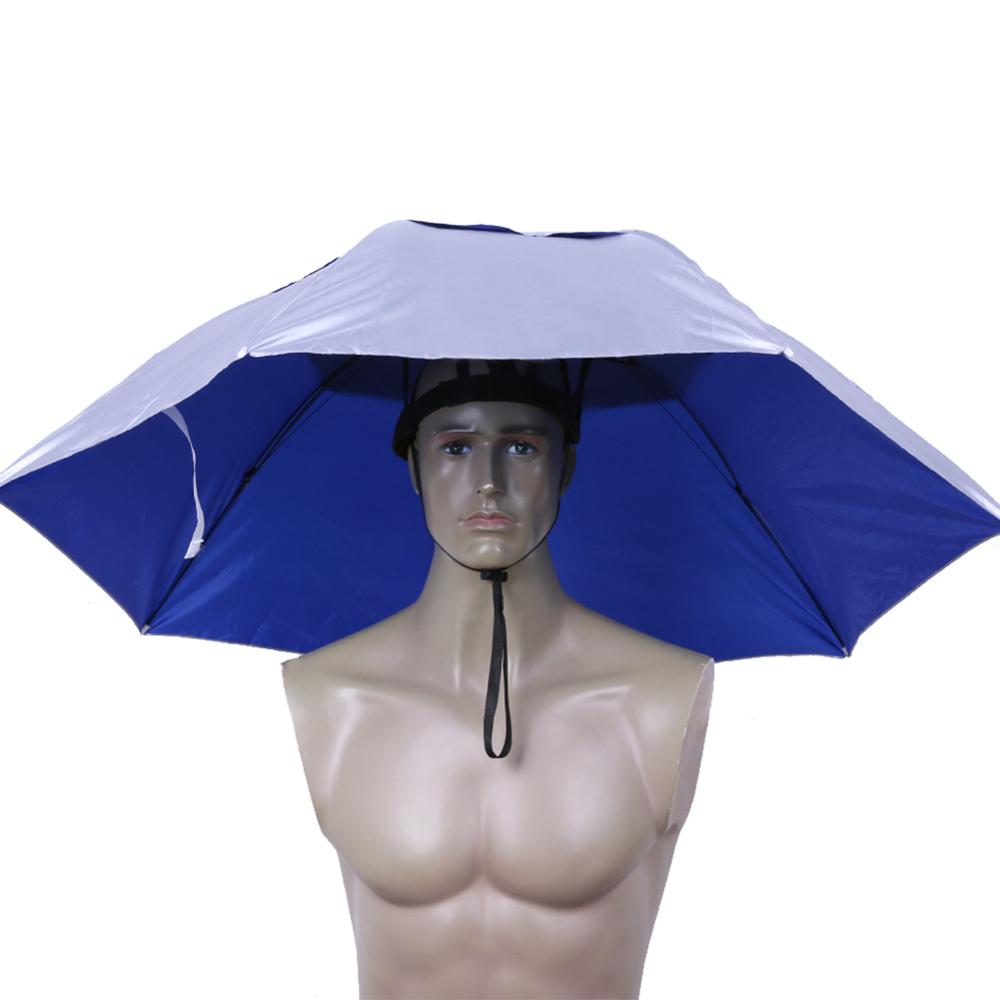 Foldable Head Umbrella Hat Anti-Rain Anti-Uv Outdoor Fishing Caps Portable Travel Hiking Beach Fish Tackle Iscas Pesca Rain Gear
