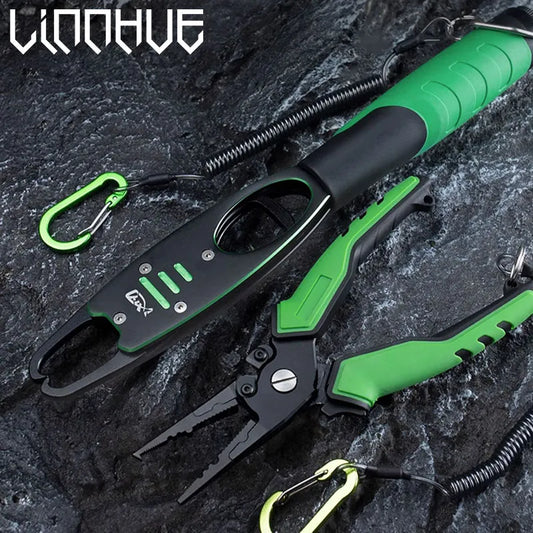 LINNHUE Aluminum Alloy Fishing Pliers Grip Set Split Ring Cutters Line Hook Recover Fishing Tackle High Quality Fishing Tool