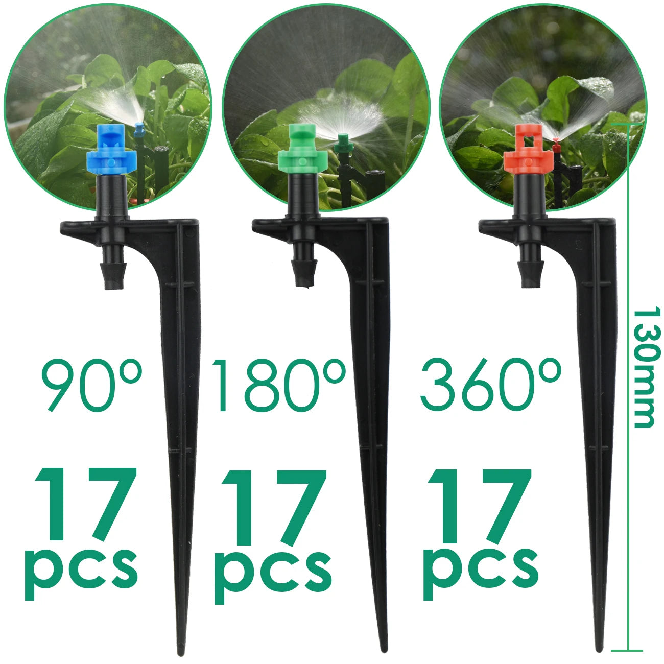 KESLA Garden Watering Drip Irrigation Adjustable Sprinkler 360 Degree Dripper Inserting Ground Fit 4/7mm Hose Greenhouses Yard
