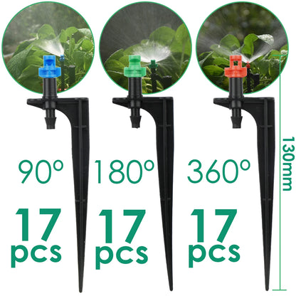 KESLA Garden Watering Drip Irrigation Adjustable Sprinkler 360 Degree Dripper Inserting Ground Fit 4/7mm Hose Greenhouses Yard