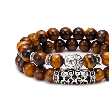 Noter 2pcs/Set Couples Distance Bracelet Men Women Natural Lava Braclet Stone Tiger Eye Brazalete Strand Braslet Pulseira