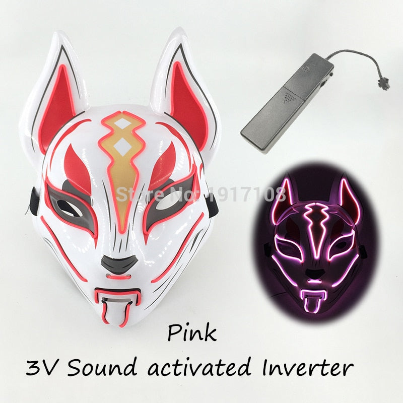 Fashion Halloween Party Mask Light Up Neon LED Mask for Halloween Carnival Party Glowing Anime Mask for Cosplay Decoration
