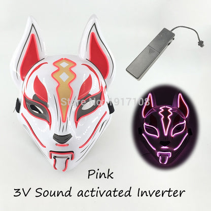 Fashion Halloween Party Mask Light Up Neon LED Mask for Halloween Carnival Party Glowing Anime Mask for Cosplay Decoration