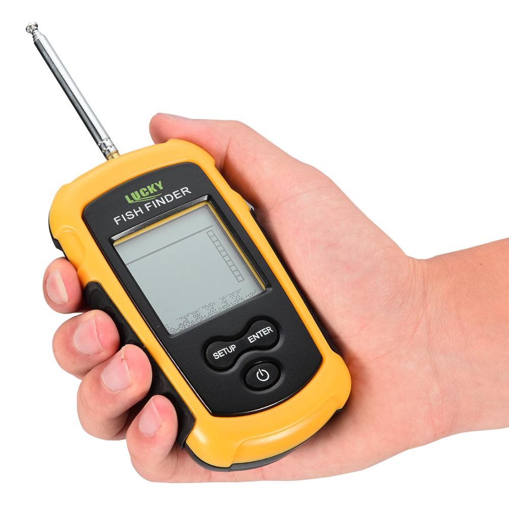 LUCKY FFW1108-1& FFCW1108-1 Fish Finder Portable Echo Sounder Wireless Range 400feet(120m) Electronic Fishing Tackle