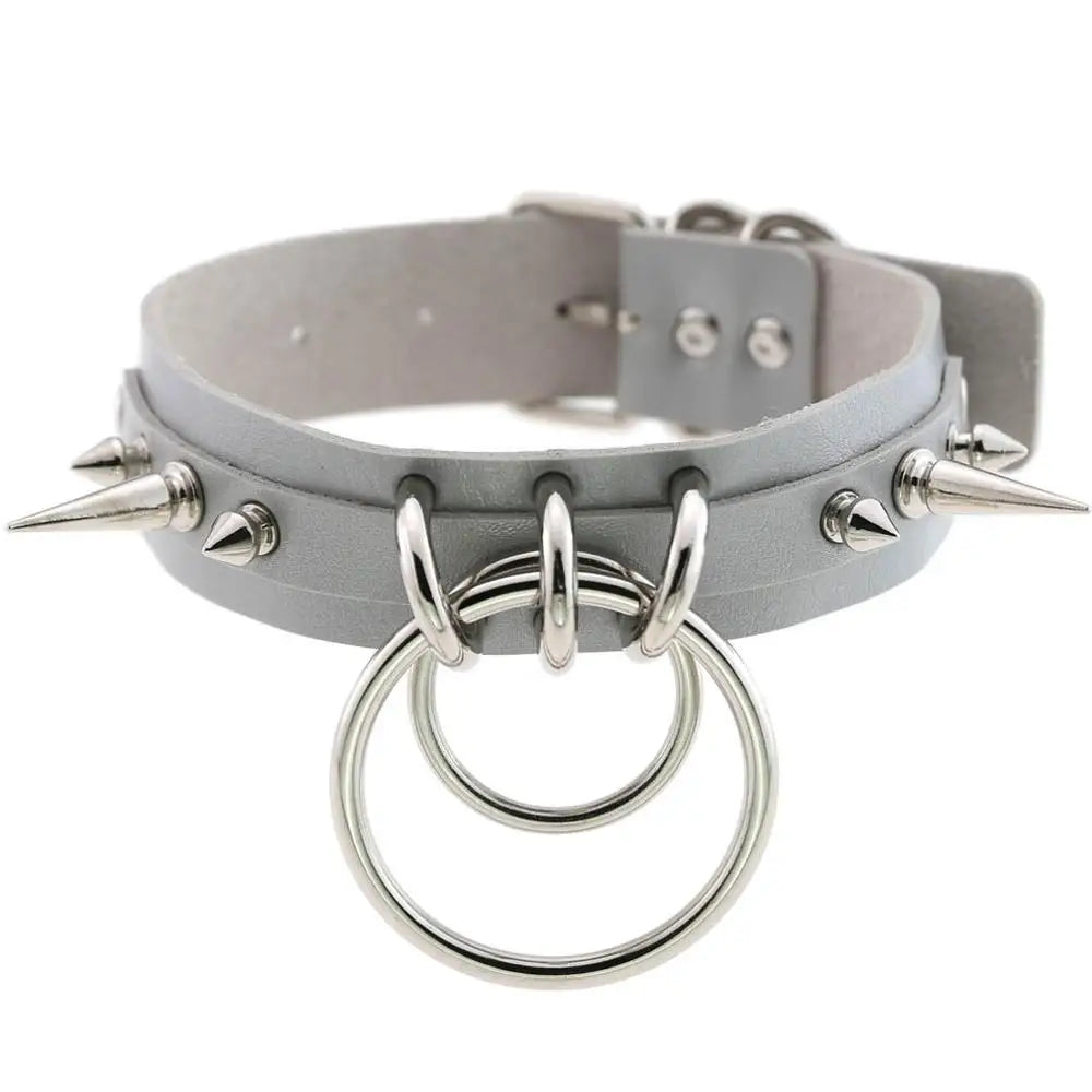 KMVEXO Punk Spike Metal Collar Girls Leather Harness Choker Necklace for Women Party Club Chockers Gothic Jewelry Harajuku 2019