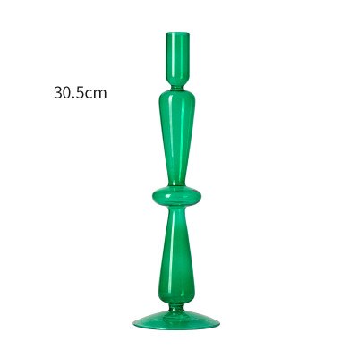 Red Glass Candle Holders Taper Candle Stand Christmas Candle Holder Candlestick Holder Christmas Decor Green Glass