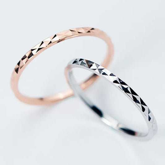 925 Sterling Silver Ring Fashion Simple Glint Gleam Fine Ring Thin Little Finger Ring for Women Jewelry