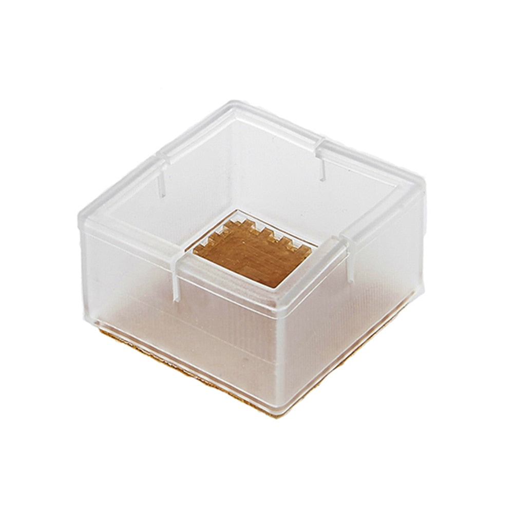 10pcs/Set Transparent Silicone Rectangle Square Round Chair Leg Caps Feet Pads Furniture Table Feets Wood Floor Protect Supplies