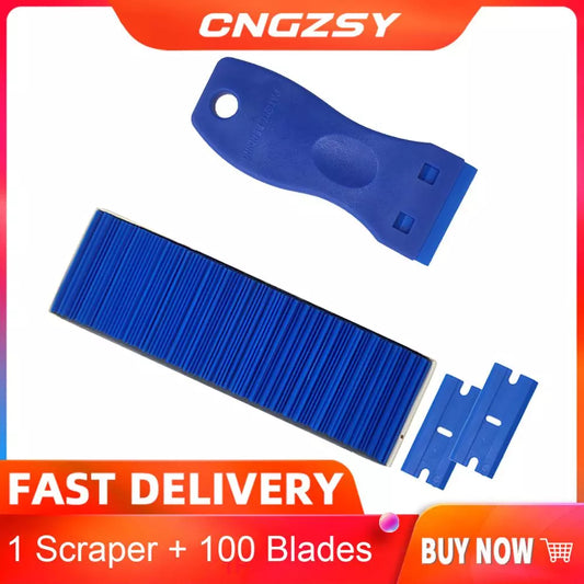 CNGZSY Auto Sticker Label Glue Scraper Plastic Razor Blades Glass Window Clean Spatula Car Vinyl Wrap Film Squeegee E14B