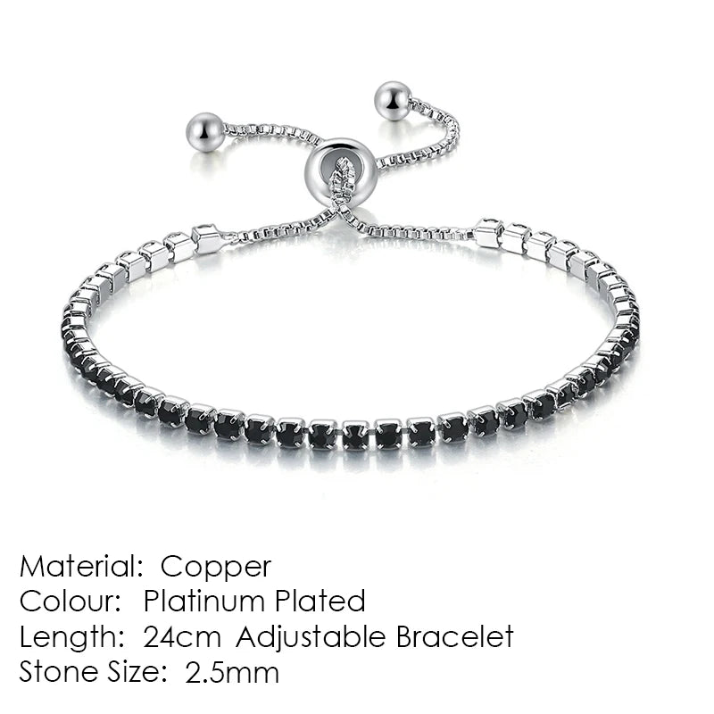 ZHOUYANG Tennis Bracelet for Women Luxury Style 4 Color 4 Claws Mosaic Cubic Zirconia Silver Color Jewelry