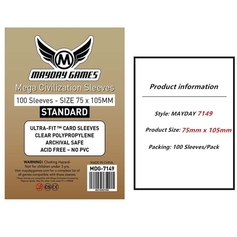 100 Sleeves Board Games MAYDAY Card Game Sleeve Protector Protective Clear Cards Sleeves