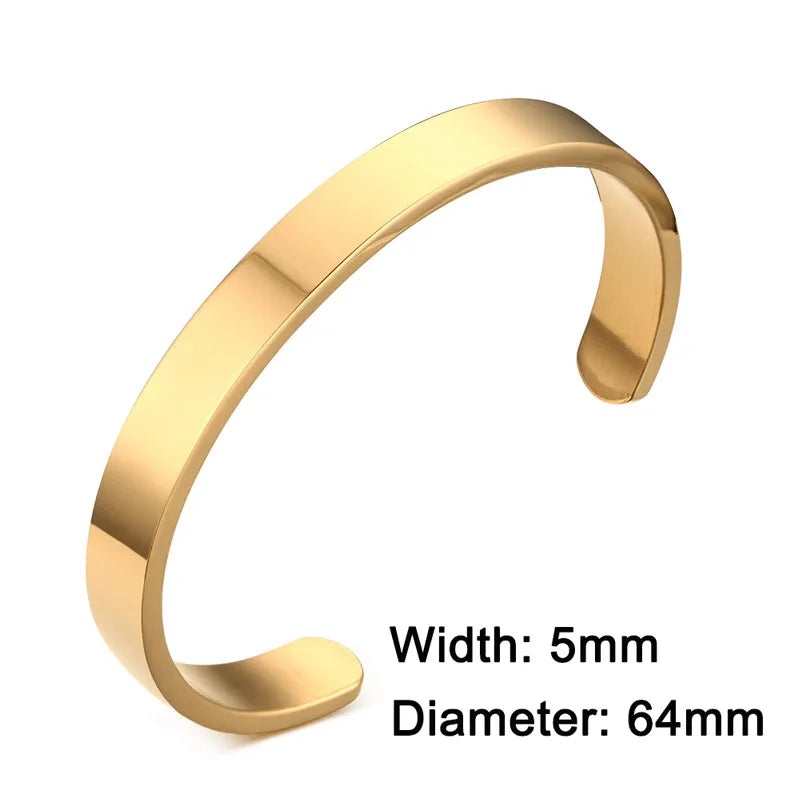 ZORCVENS Women and Men 8mm Width Surface Bracelet Bangle Stainless Steel Bracelet Men Silver Color/Gold/Black/Rose Gold 4 Color