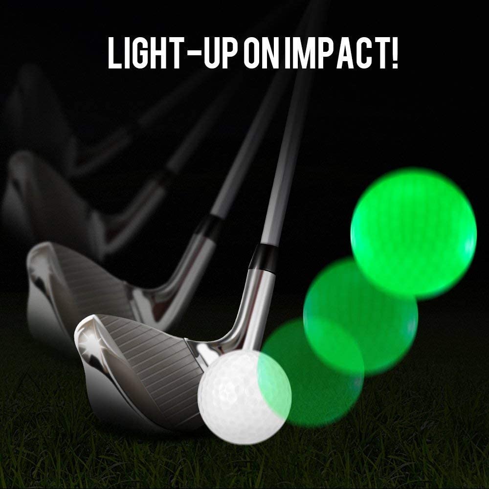 CRESTGOLF 4 Pcs/Pack Led Golf Balls With 4 Lights for Night Training High Hardness Material for Golf Practice Balls