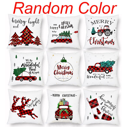 Christmas Cushion Cover Merry Christmas Decoration for Home Christmas Ornament Pillow Case Xmas Navidad New Year