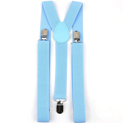 Solid Color Man's Belt Men Women Suspenders Polyester Y-Back Braces Adjustable Elastic