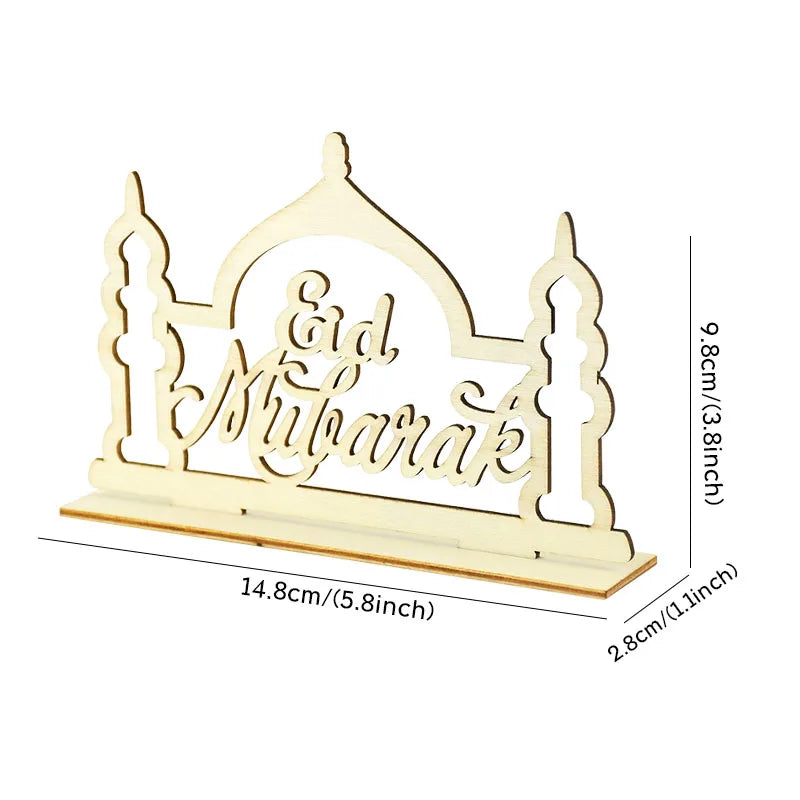 Eid Mubarak Wooden Ornament Ramadan Decorations for Home Islamic Muslim Party Supplies Eid Al Adha Favor Ramadan Kareem