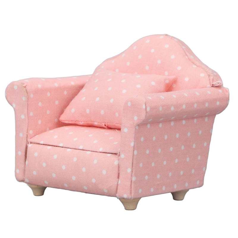 1/12 Miniature Sofa Simulation Dollhouse Sofa Living Room Furniture Children Doll House DIY Pretend Play Role Toys